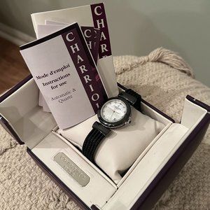 Charriol black, jewel-encrusted watch